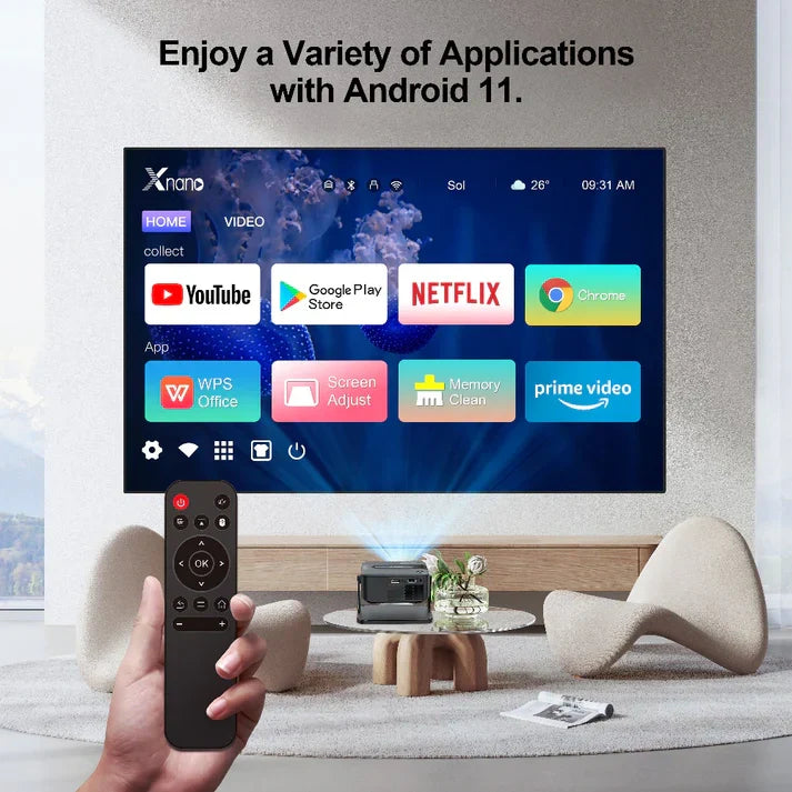 Rokify XNANO HA109 Mini Smart Projector – Android 11 | 720P HD Portable Home Cinema | 4K Video Decoding | WiFi Mini Projector (COD Available)